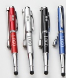 5-in-1 soft-touch stylus ballpoint pen with LED light