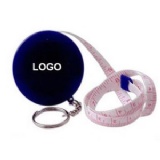 Measuring tape with key ring attached