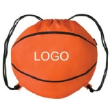 Basketball shaped cinch bag
