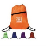 Drawstring Bag With Front Zipper Pocket