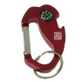 Jumbo size 4 in 1 carabineer with compass and bottle opener