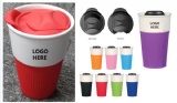 Ceramic Coffee Mug with PP lid and silicone sleeve 12OZ(35