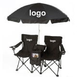 Foldable Duo Beach Chair Set with Umbrella