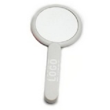 Plastic cosmetic pocket mirror with folding handle