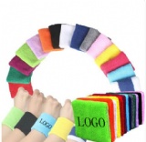 Athletic Cotton Terry Cloth Wristband for Sports