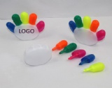 five colors hand shaped highlighter marker pen